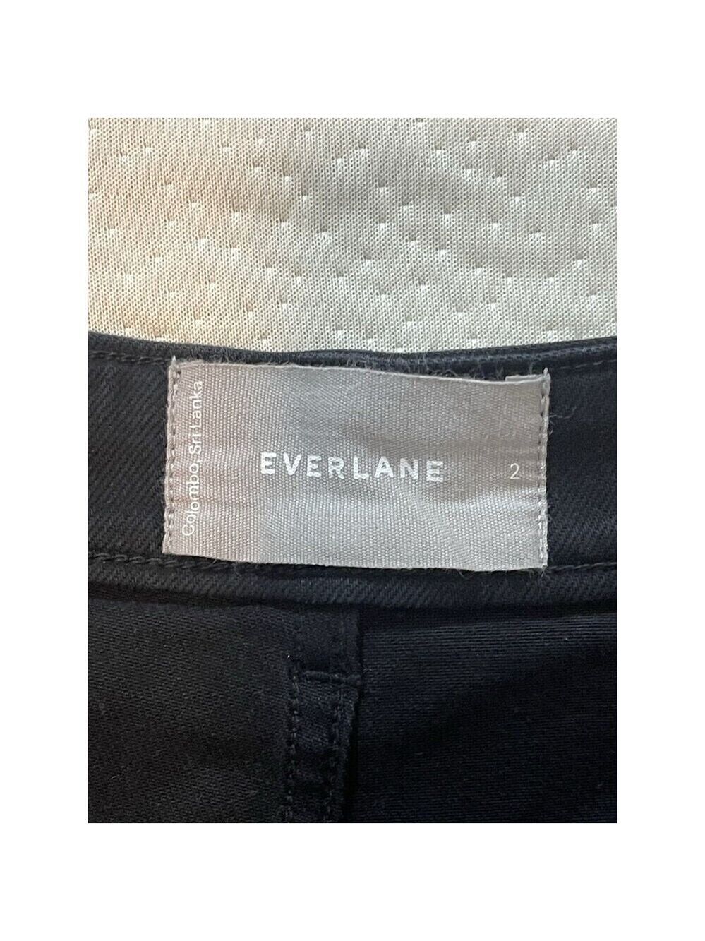 Everlane women's the wide leg crop black pants sz 2 high rise jeans denim - Picture 2 of 8